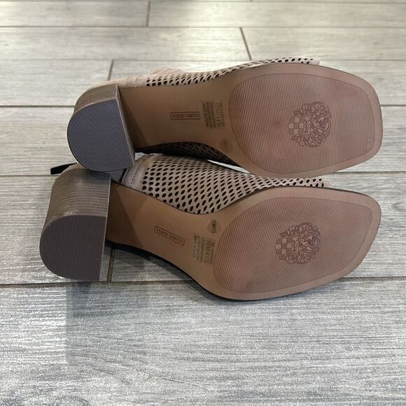 Vince Camuto Katnina Perforated Nubuck Open Toe Booties - Picture 9 of 10